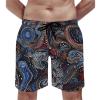 DJUETRUI Mens Swim Trunks Quick Dry Swim Shorts Folk Art Patterns Bathing Suit for Men Drawstring Casual Shorts Swimwear S view 1