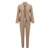 SACFOF Womens 2 Piece Outfits Business Casual Dressy Blazer Sets Open Front Lapel Blazer with Pants Office Work Suit Set view 3
