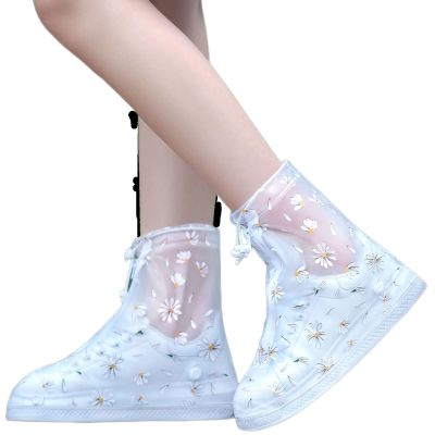 Lfzhjz Reusable PVC Waterproof Shoe Covers, Shoe Covers for Rain with Waterproof Zipper and Drawstring Design, Not-Slip Plastic Shoe Covers for Women and Men.(X-Large)