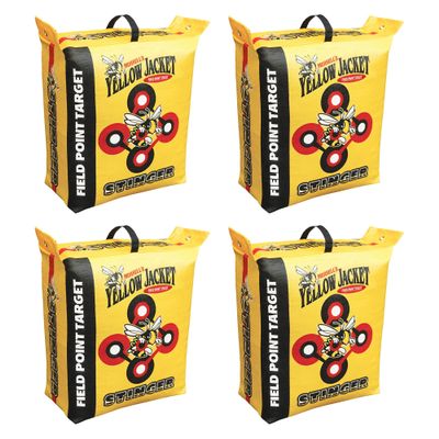 Morrell 4 Pack Field Point Archery Bag, Yellow Jacket Stinger Target for Adults with 2 Shooting Sides, 10 Bullseyes, & Carry Handle - 19 Pounds