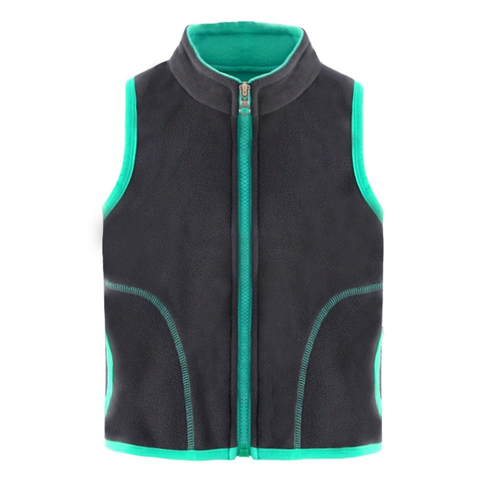 Toddler Boys Girls Fleece Vest Coat Warm Fall Winter Warm Thick Cotton Sleeveless Jacket Zip up (Dark Gray, 7-8 Years)