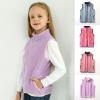 Toddler Boys Girls Fleece Vest Coat Warm Fall Winter Warm Thick Cotton Sleeveless Jacket Zip up (Dark Gray, 7-8 Years) view 3
