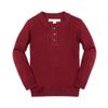 Hope & Henry Boys' Organic Long Sleeve Henley Pullover Sweater with Elbow Patches, XX-Small, Oxblood view 1