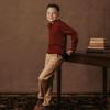 Hope & Henry Boys' Organic Long Sleeve Henley Pullover Sweater with Elbow Patches, XX-Small, Oxblood view 4