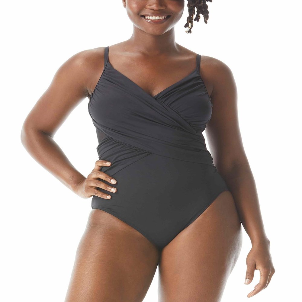 Coco Reef Women's Black Bra-Sized One-Piece Swimsuit, Size 10/34C/D