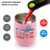 American Flag Love 12 Oz Coffee Mug Stainless Steel Wine Tumbler Travel Mug Tea Cup with Lid Pink-Color view 4