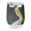 American White Pelican 12 Oz Coffee Mug Stainless Steel Wine Tumbler Travel Mug Tea Cup with Lid White-Color view 1