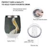 American White Pelican 12 Oz Coffee Mug Stainless Steel Wine Tumbler Travel Mug Tea Cup with Lid White-Color view 3
