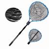 Fishing Net Big Game Fishing Net with Handle,Rubber Landing Nets for Saltwater Heavy Duty Net Hoop 17 * 20", Extends to 67" Net Depth: 25" (Three Sections of Flat Pushing) view 1