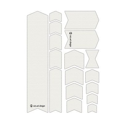 Riesel Design - Frame Protection Tape, 17-Piece Set - Bicycle Frame Protector, Mountain Bike Frame Guard, Honeycomb Material, Tool Free Installation - Frame:Tape 3000 (Clear)