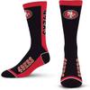 For Bare Feet - NFL MVP Classic Home & Away Crew Socks - 2 pack (US, Alpha, Large, Regular, Regular, San Francisco 49ers) view 3