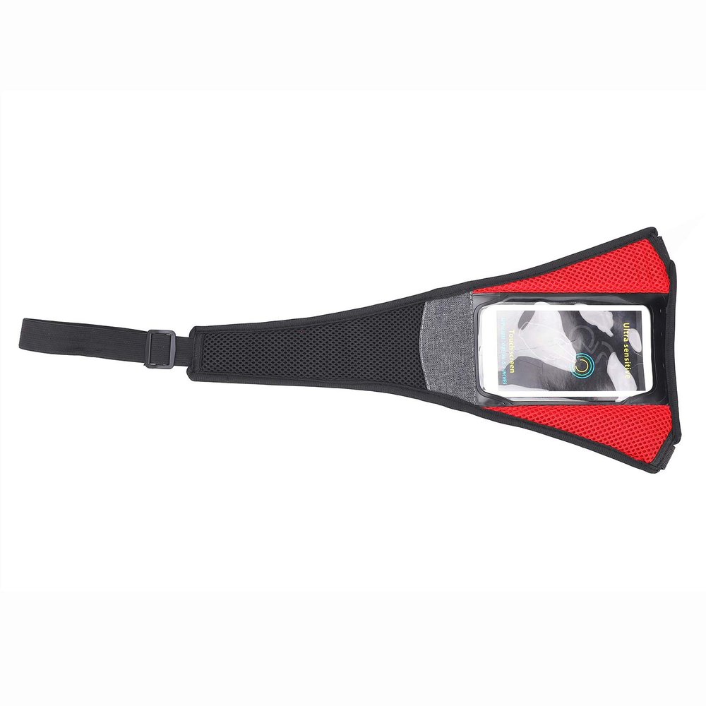 with Phone Pouch Sweat Guard, Black Red Denim Frame Sweat Absorbs Guard for Indoor Fixed Mountain, Road Cycling Training