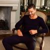 Egyptian Cotton Thermal Set for Men 100% Cotton Material Egyptian Cottonil (Black, 3X-Large) view 4