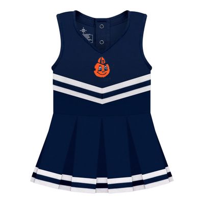 College Baby NCAA Officially Licensed Cheerleader Bodysuit Dress - Tank Top - Syracuse Orange Otto Logo - Navy - 3-6 Months