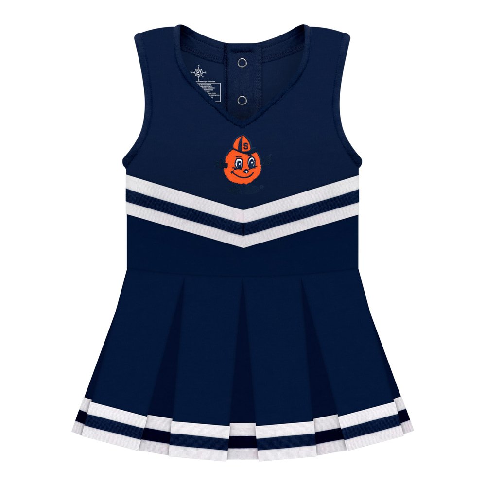 College Baby NCAA Officially Licensed Cheerleader Bodysuit Dress - Tank Top - Syracuse Orange Otto Logo - Navy - 3-6 Months