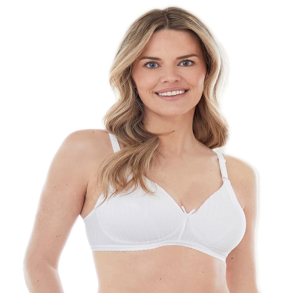 Bestform Womens 5006248 Striped Wireless Cotton Bra with Lightly-Lined Cups