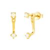CAITLYNMINIMALIST 18K Gold Plated Sterling Silver Ear Jacket Wire Hook Suspender Modern Earrings for Women (02-Opal Ear Jackets, 18K Gold)