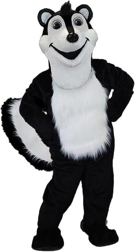Smiling Stinky Skunk Mascot Costume Adult Size for Men & Women with Built-in Fan Inside the Head