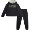 AEROPOSTALE Boys Joggers Set - 2 Piece Warm Sherpa Lined Pullover Hoodie and Jogger Sweatpants for Boys (Sizes: 8-12), Size 10, Black view 1