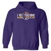 CornBorn LSU Tigers Sweatshirt - Hooded Fleece Striped Tigers Football Laces - Purple - 5X view 1