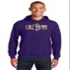CornBorn LSU Tigers Sweatshirt - Hooded Fleece Striped Tigers Football Laces - Purple - 5X view 2