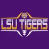 CornBorn LSU Tigers Sweatshirt - Crewneck Fleece Striped Tigers Football Laces - Purple - 2X view 2