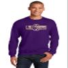 CornBorn LSU Tigers Sweatshirt - Crewneck Fleece Striped Tigers Football Laces - Purple - 2X view 3