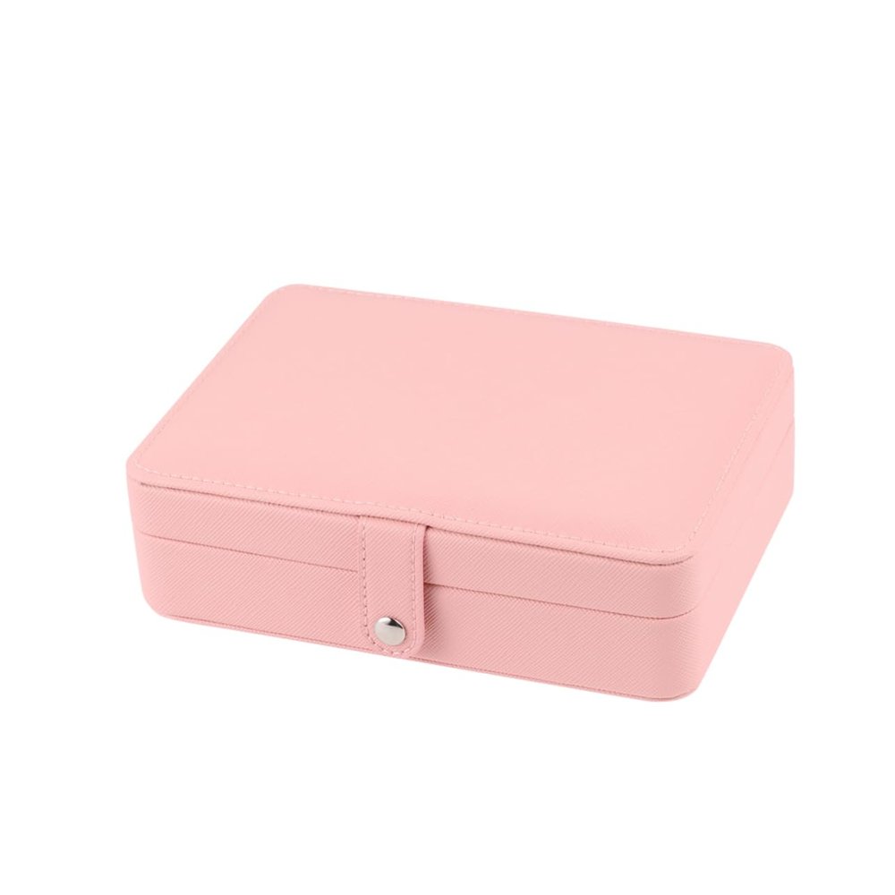 1pc Multifunctional Jewelry Container Portable Jewelry Case Travel Jewlary Case Earring Organizer Frienshipship Gifts Women File Handles Necklace Storage Pink Jewelry Box Pu/552