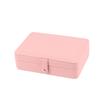1pc Multifunctional Jewelry Container Portable Jewelry Case Travel Jewlary Case Earring Organizer Frienshipship Gifts Women File Handles Necklace Storage Pink Jewelry Box Pu/552 view 1