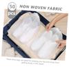 100 Pcs Shoe Storage Bag Packing Bags for Moving Toiletries Bag Multi- Function Storage Bag Travel Makeup Bag Drawstring Shoe Bag White Accessory Bag Non-woven Fabric Cupboard/424 view 2