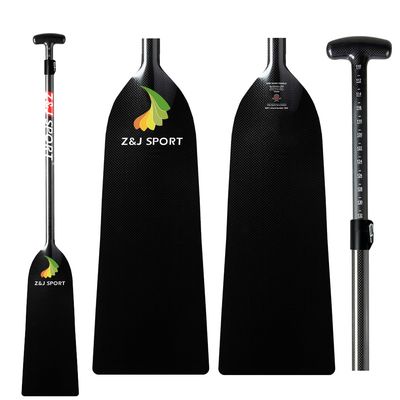 Z&J SPORT Adjustable Dragon Boat Paddle, IDBF Approved Boat Oars, Carbon Fiber Paddle Adjustable T Handle with Adjuster for Dragon Boat Paddler (Range: 43-52 /110cm-132cm) (Carbon-Lever Clamp)