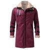 Rkwins Winter Coat for Men Faux Fur Mid Length Coat Big and Tall Overcoat Winter Warm Jacket Fleece Lined Cardigan Red view 3