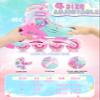 2PM SPORTS Girls Inline Skates for Kids Ages 5-8 8-12 3-5 4-6 6-12, Adjustable Kids Blades Roller Skates for Girl Women Beginner Youth Outdoor Indoor Size 11C 1 2 3 4 5 6 7 8 Pink Green Butterfly view 2