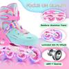 2PM SPORTS Girls Inline Skates for Kids Ages 5-8 8-12 3-5 4-6 6-12, Adjustable Kids Blades Roller Skates for Girl Women Beginner Youth Outdoor Indoor Size 11C 1 2 3 4 5 6 7 8 Pink Green Butterfly view 4