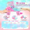2PM SPORTS Adjustable Roller Skates for Girls Kids Ages 3-5 4-7 5-8 6-12 8-12 with Light Up Wheels, Outdoor Indoor Rollerskates for Kids Beginner Toddler Little Girl Youth Pink Green Butterfly view 2