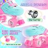 2PM SPORTS Adjustable Roller Skates for Girls Kids Ages 3-5 4-7 5-8 6-12 8-12 with Light Up Wheels, Outdoor Indoor Rollerskates for Kids Beginner Toddler Little Girl Youth Pink Green Butterfly view 4