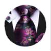 Barry.Wang Plum Flower Ties for Men Silk Woven Floral Tie Sets Necktie Handkerchief Cufflinks Wedding Party view 1