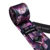 Barry.Wang Plum Flower Ties for Men Silk Woven Floral Tie Sets Necktie Handkerchief Cufflinks Wedding Party view 4