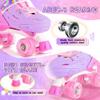 2PM SPORTS Roller Skates Girls Ages 5-8 8-12 3-5 4-7 6-12 10-12 with Light Up Wheels, Outdoor Indoor Girls Rollerskates for Kids Beginner Size 10C 11C 12C 13C 1 2 3 4 5 6 Pink Butterfly view 4