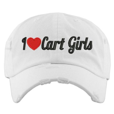 ALLNTRENDS I Heart Cart Girls Embroidered Dad Hat Golf Cap (White)