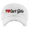 ALLNTRENDS I Heart Cart Girls Embroidered Dad Hat Golf Cap (White) view 1