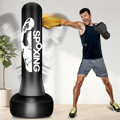 Freestanding Punching Bags for Adults Teens - 70" Heavy Bag with Stand Men Standing Boxing Inflatable Kickboxing Training MMA Muay Thai Fitness