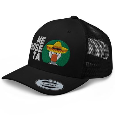 RIVEMUG NG Me Goose Ta Embroidered Curved Bill Trucker Hat Mid Crown Adjustable Funny Mexican Spanish Me Gusta Cap Black