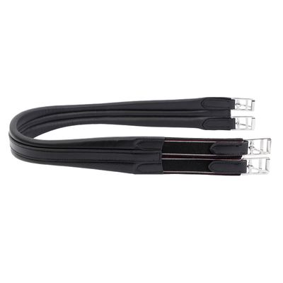 SIE EQUESTRIAN Contoured English Chafeless Girth Black Brown 46" / 48" / 50" / 52" / 54"/ 56" (Black with Matching Elastic, 56")