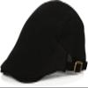 FAZAIQILUO UK Spring and Autumn Winter Men's Beret Flat Horn Newspaper Hat Black view 1