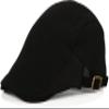 FAZAIQILUO UK Spring and Autumn Winter Men's Beret Flat Horn Newspaper Hat Black view 2