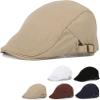 FAZAIQILUO UK Spring and Autumn Winter Men's Beret Flat Horn Newspaper Hat Black view 3