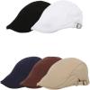 FAZAIQILUO UK Spring and Autumn Winter Men's Beret Flat Horn Newspaper Hat Black view 4