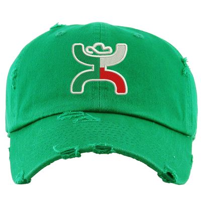 Boquillas Mexico Flag Embroidered Dad Hat Mexican Pride Cap (Irish Green)