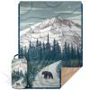 KawaGebo Kamp Outdoor Camping Blanket with Sherpa Lining, Extra Warm Thick Camp Blankets and Puffy Ultralight Soft Poncho DWR Camping Quilt for Cold Weather, Adventure, Sleeping, Backpacking 78"x 56" view 1